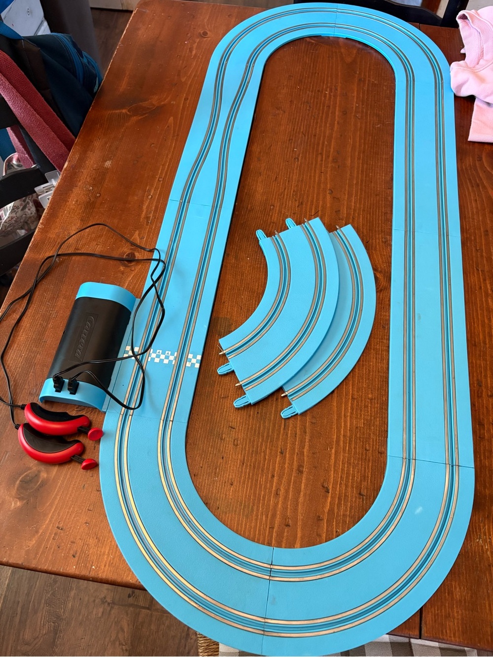 Carrera Mario Light Blue Slot Car Race Track Extra Track with Controllers NO CAR
